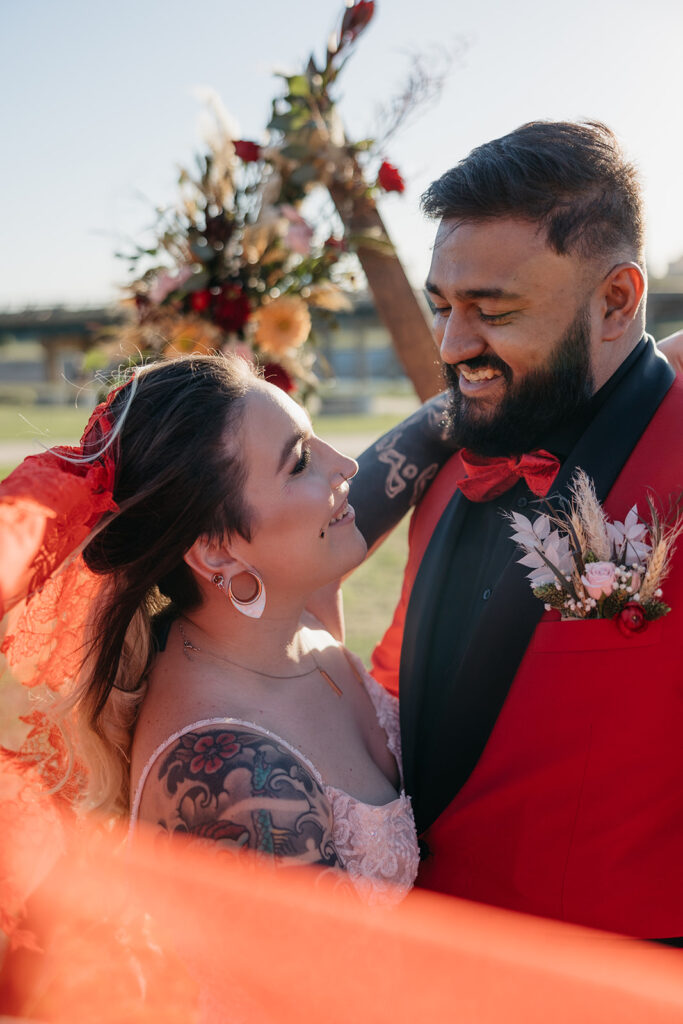 Golden hour wedding portraits 