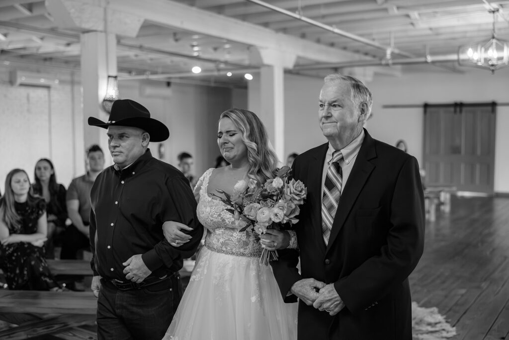 Bride walking down the aisle 