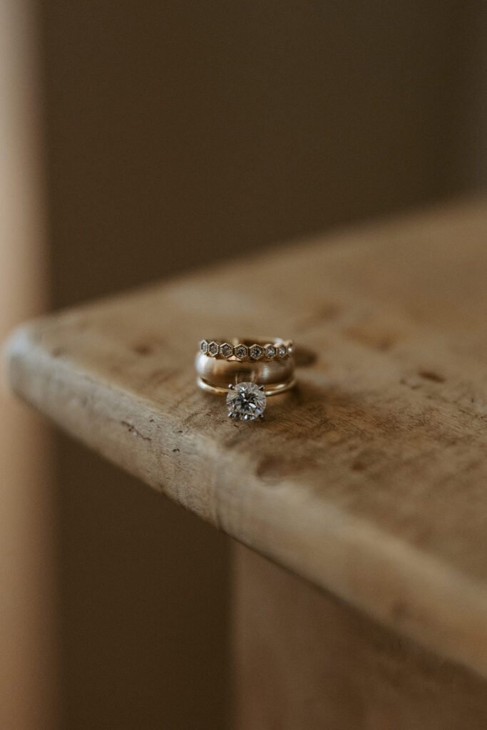 wedding rings detail shot 