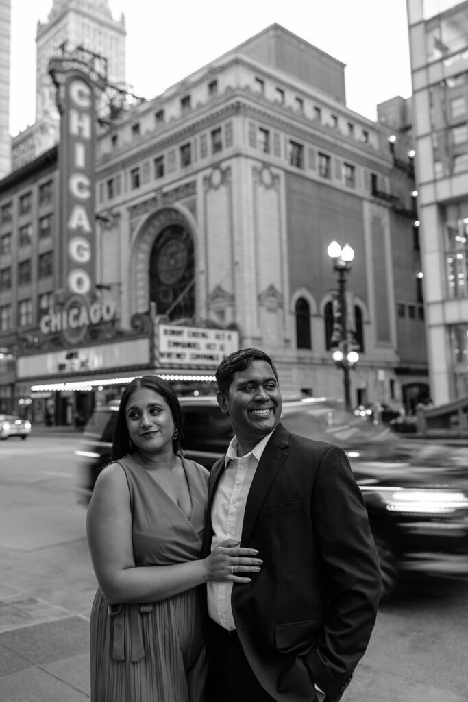 Chicago Theater engagement photos