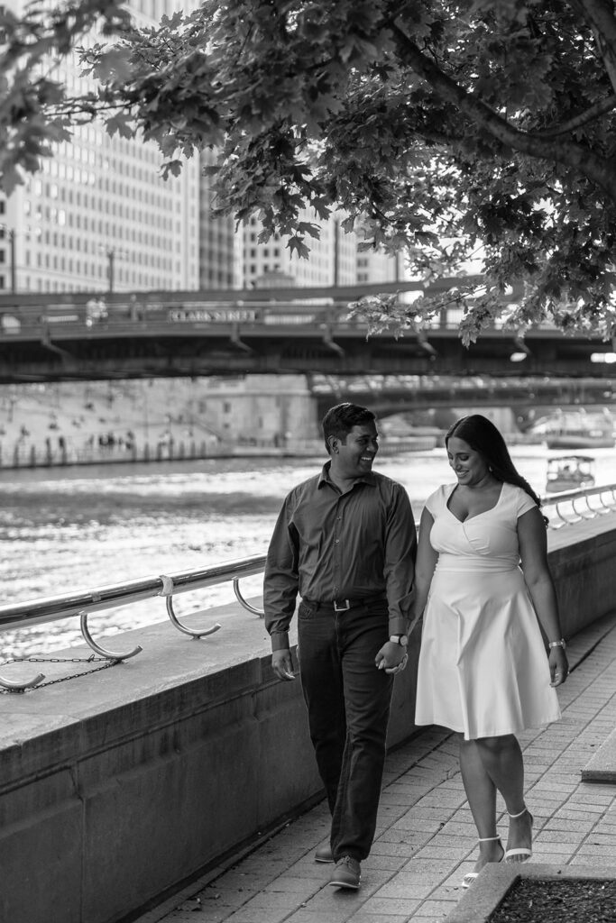 Michigan Ave Walkway Engagement Photos