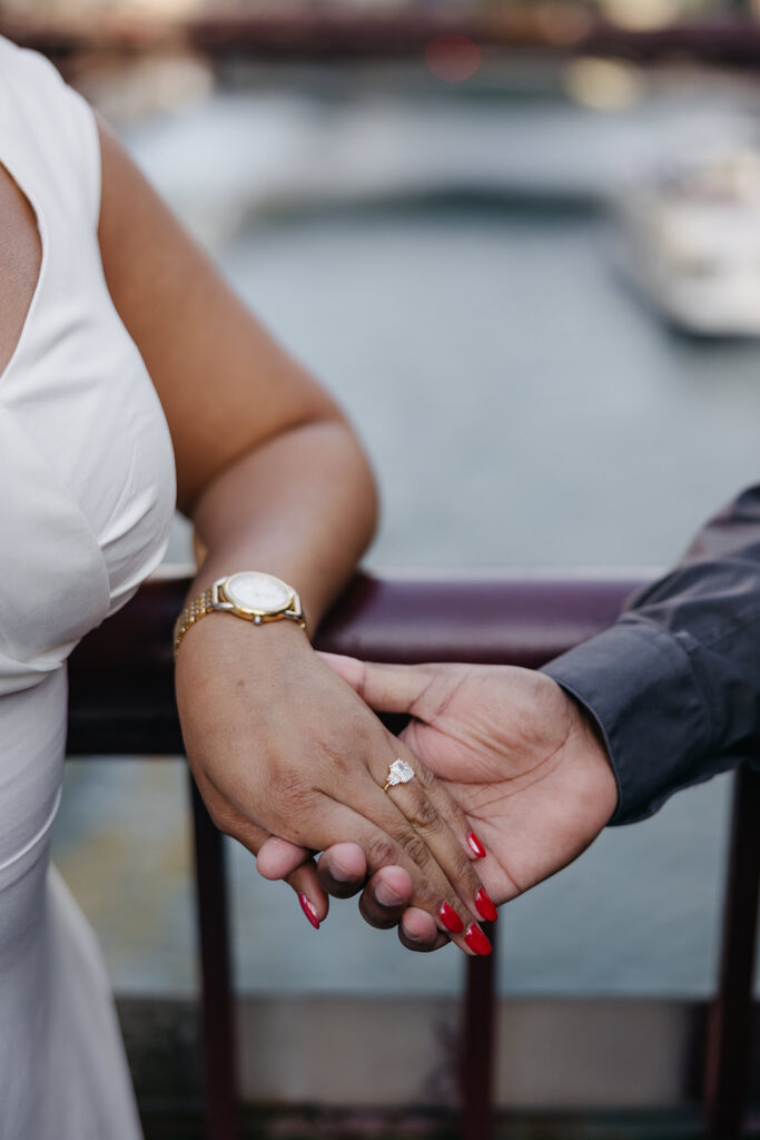 Michigan Ave Walkway Engagement Photos