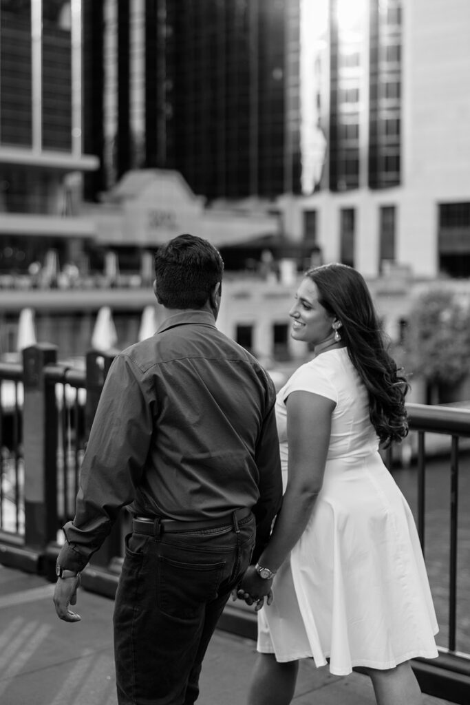 Michigan Ave Walkway Engagement Photos