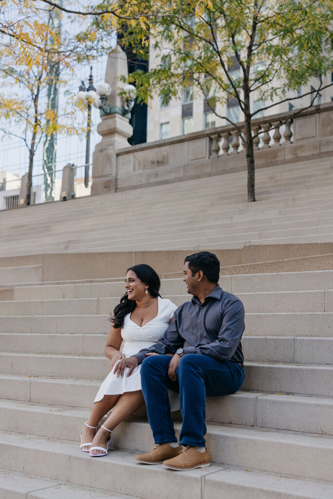 Michigan Ave Walkway Engagement Photos