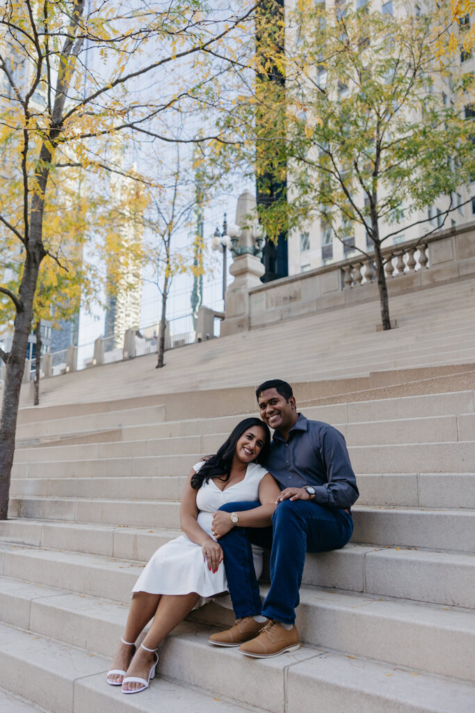 Michigan Ave Walkway Engagement Photos