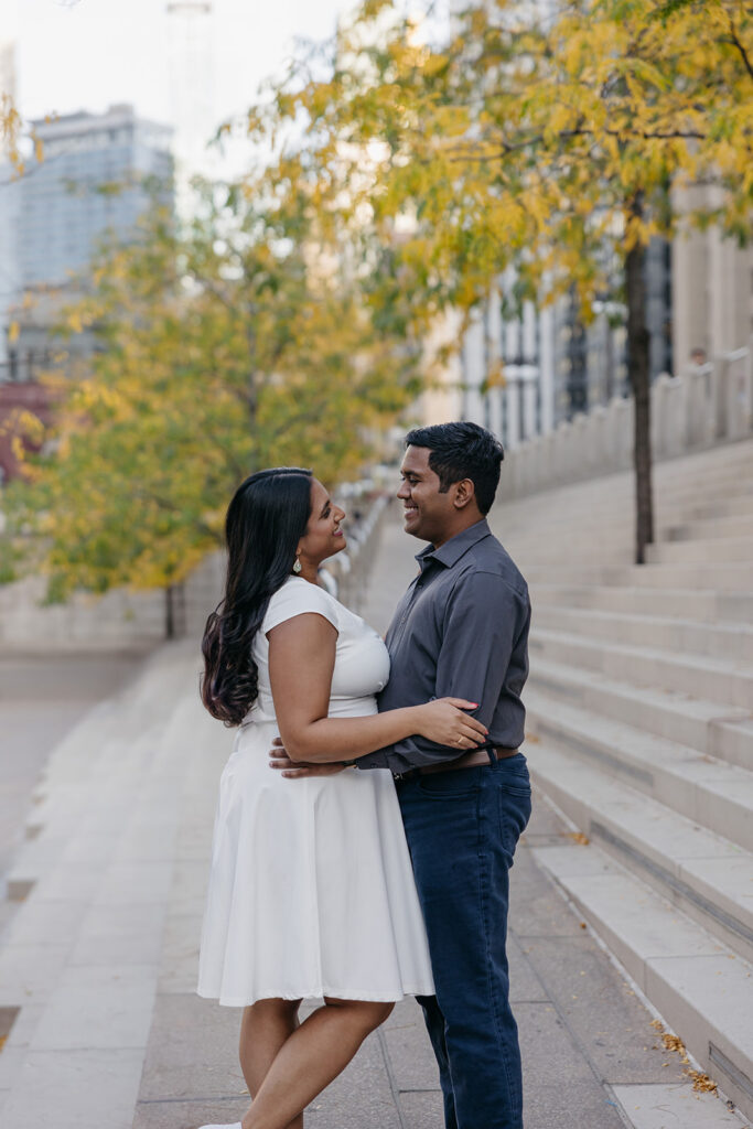 Michigan Ave Walkway Engagement Photos