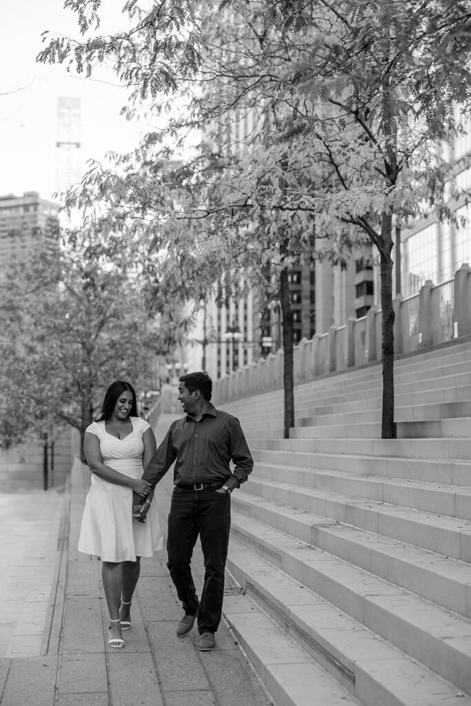 Michigan Ave Walkway Engagement Photos