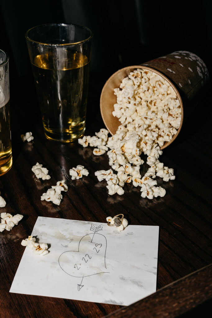 Movie theater engagement photos