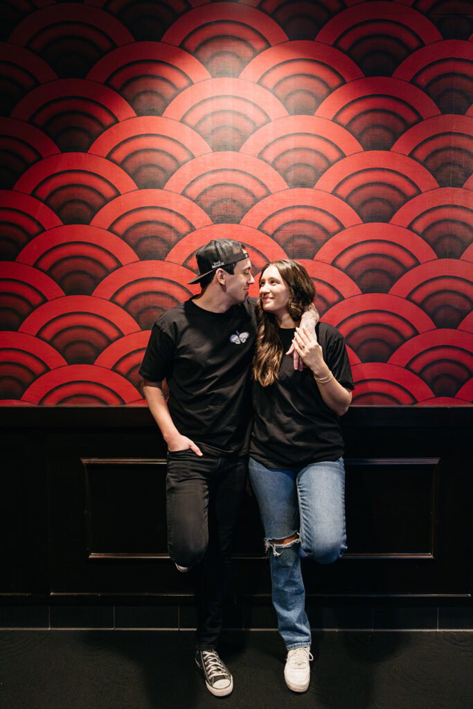 Movie theater engagement photos