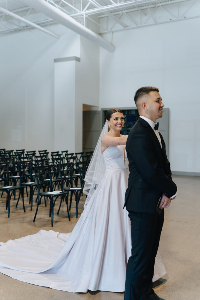 first look with groom photos