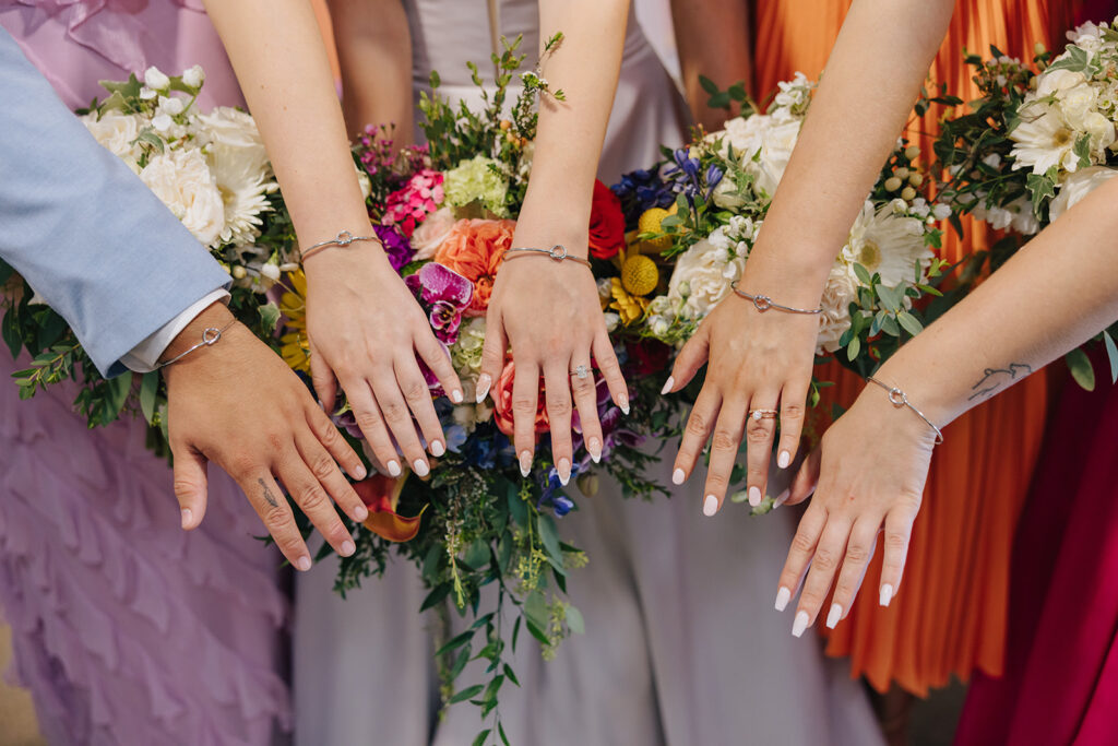 colorful wedding party photos